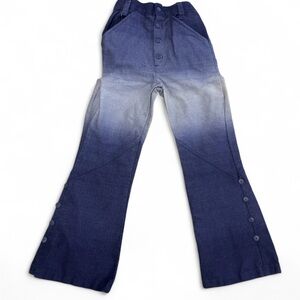 Vintage 70s Stoneswear Girls Bell Bottom Denim Bib Pants Button Fly Size 10
